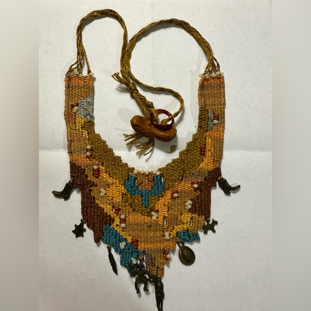 Native American woven and beaded necklace